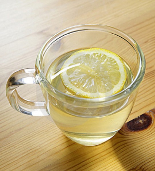 A glass of warm lemon water